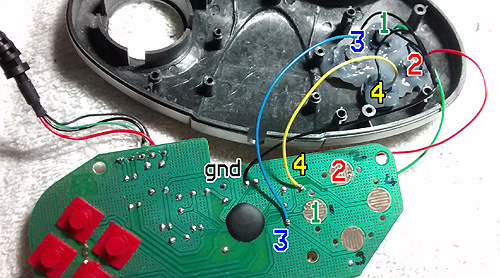 Wiring guide for the switch sockets to button PCB contacts on impact Joypad.