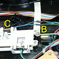 6. Splicing the socket wires to the strum-bar sensor wires.