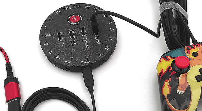 CATCH 22 (Nintendo Switch interface). Round black joystick and switch interface for the Nintendo Switch 2