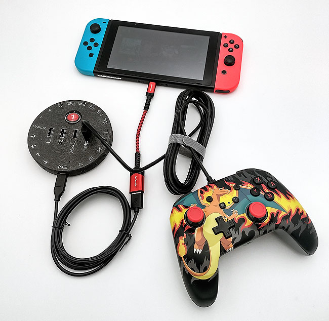 CATCH 22 interface with USB cables and gamepad.