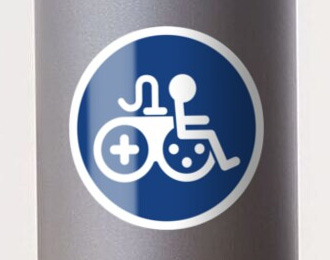 Joypad Rider sticker - Game Accessibility - Red Bubble sticker