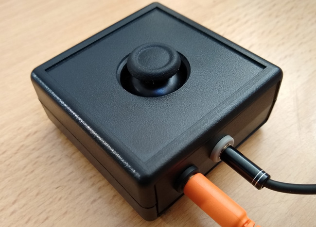 Xbox Adaptive Controller Mini Joystick: Small thumbstick in a small black box. By OneSwitch.org.uk