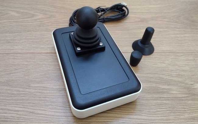 Zik-Zak LARGE Plastic black and white analogue joystick for the Xbox Adaptive Controller and PC.