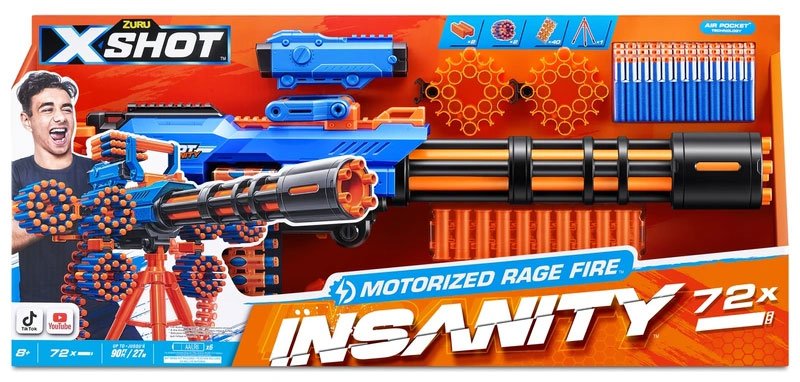 Zuru Xshot Insanity foam dart switch adapted gun