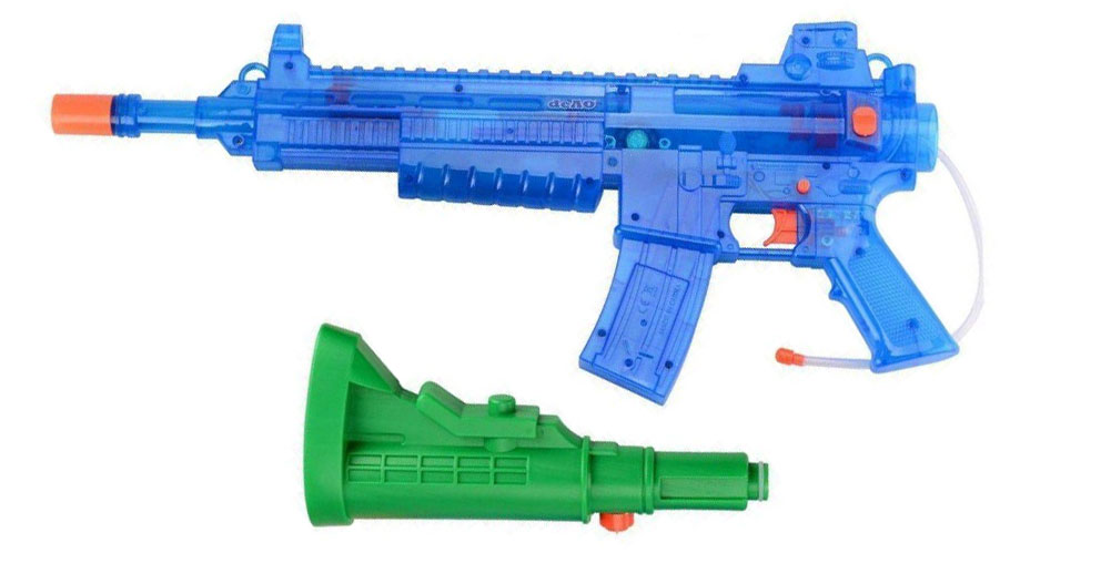 deAO battery powered water pistol. Switch adapted.