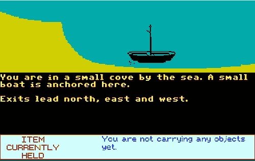 Invincible Island screen shot of a retro themed adventure game.