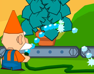 Garden Gnome watering a plant.