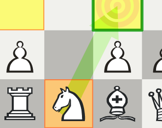 Chess set up for one-switch game.