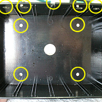 3. Making Holes. holes to drill from inside of joystick box.