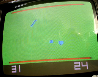 Shooting Gallery green back ground with a few player objects in the game field.