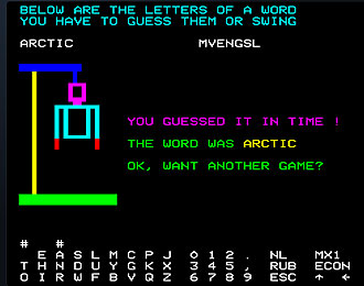 MAVIS Hangman 1979 accessible switch game mock-up