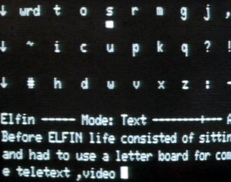 Elfin AAC Communication system screen display.