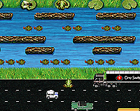 Frogger type game. Image of busy flowing roads and river.