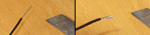 Exposing wire and then folding over.