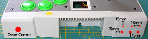 Rear of Controller - Pilot Hole Measurements.